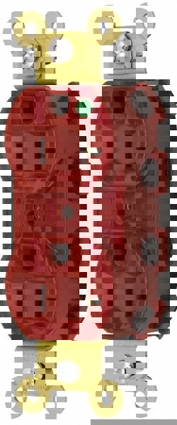 Straight Blade Receptacles; Receptacle Type: Duplex Receptacle ; Grade: Hospital ; Color: Red ; Grounding Style: Self-Grounding ; Amperage: 20.0000 ; Voltage: 125V AC